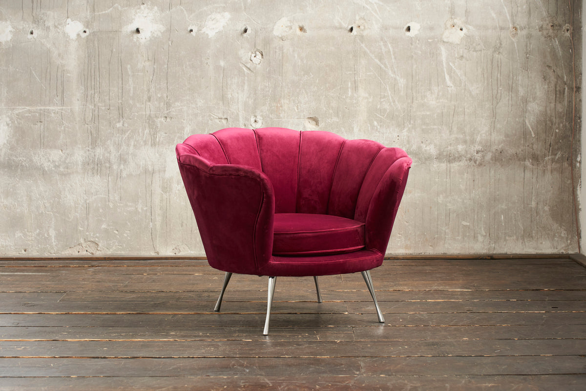 KAWOLA Sessel NARLA Polstersessel Velvet rot