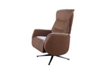 KAWOLA Sessel SARI Relaxsessel drehbar Leder braun