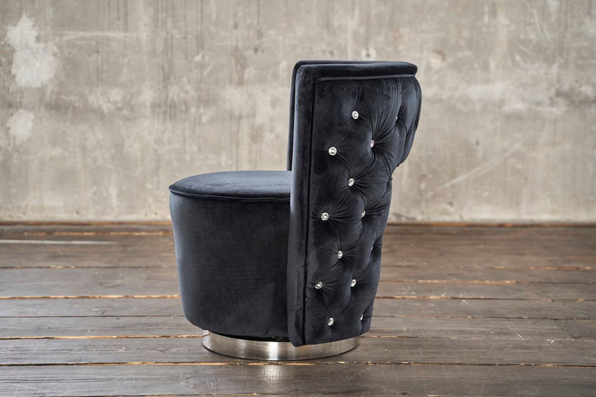 KAWOLA Sessel SENSO Stoff Velvet schwarz