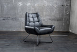 KAWOLA Sessel Snooze Leder schwarz B/H/T: