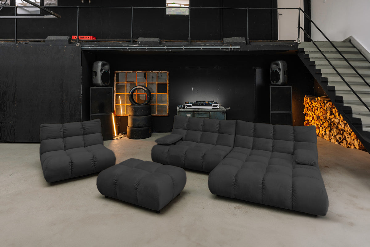 KAWOLA Sessel VIVIEN Drehsessel Velvet schwarz