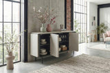 KAWOLA Sideboard AVRIL 4 Türen Eiche grau