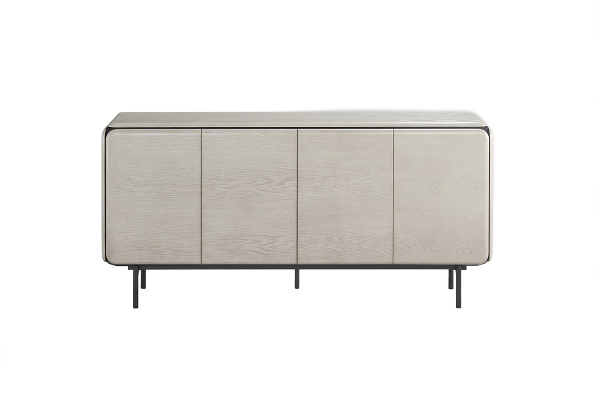 KAWOLA Sideboard AVRIL 4 Türen Eiche grau