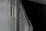 KAWOLA Sideboard BREST Vitrine Metall schwarz 4 Türen
