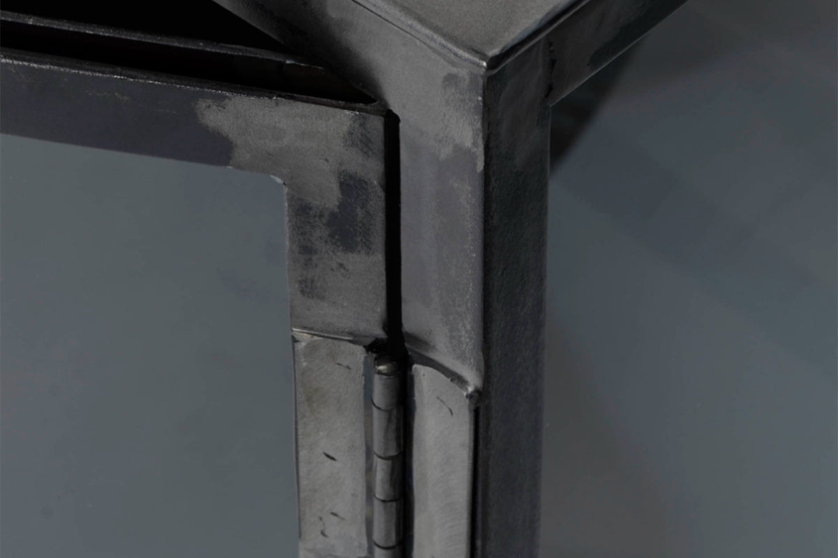 KAWOLA Sideboard BREST Vitrine Metall schwarz 4 Türen