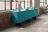 KAWOLA Sideboard LYNN 4 Türen lackiert petrol