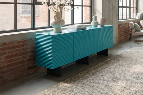 KAWOLA Sideboard LYNN 4 Türen lackiert petrol