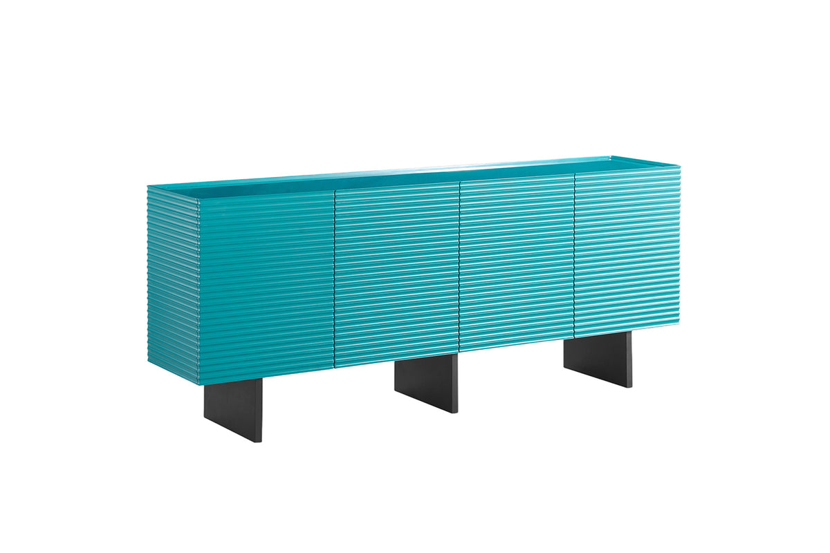 KAWOLA Sideboard LYNN 4 Türen lackiert petrol