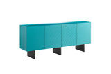 KAWOLA Sideboard LYNN 4 Türen lackiert petrol