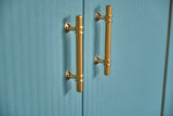 KAWOLA Sideboard MARIA Marmorplatte Kunstleder hellblau