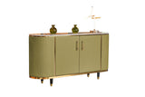 KAWOLA Sideboard MARIA Marmorplatte Kunstleder olivgrün