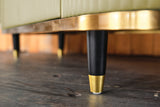 KAWOLA Sideboard MARIA Marmorplatte Kunstleder olivgrün