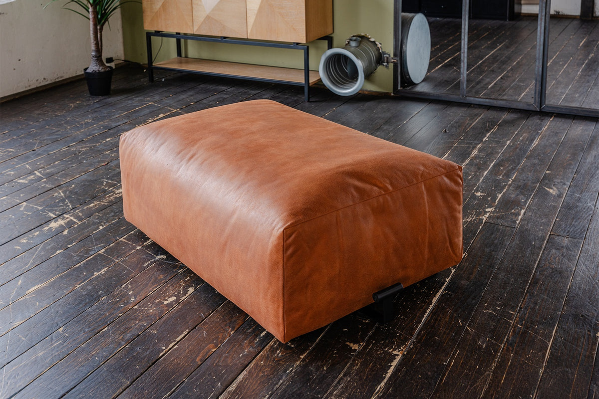 KAWOLA Sitzelement MIA Hocker Lederfaserstoff cognac
