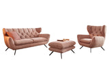 KAWOLA Sitzgruppe CHARME Sofa Sessel Hockerbank Cord rosa