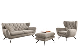 KAWOLA Sitzgruppe CHARME Sofa Sessel Hockerbank Cord steingrau