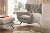 KAWOLA Sitzgruppe CHARME Sofa Sessel Hockerbank Cord steingrau