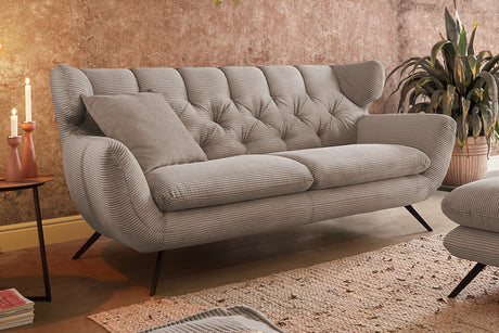 KAWOLA Sitzgruppe CHARME Sofa Sessel Hockerbank Cord taupe
