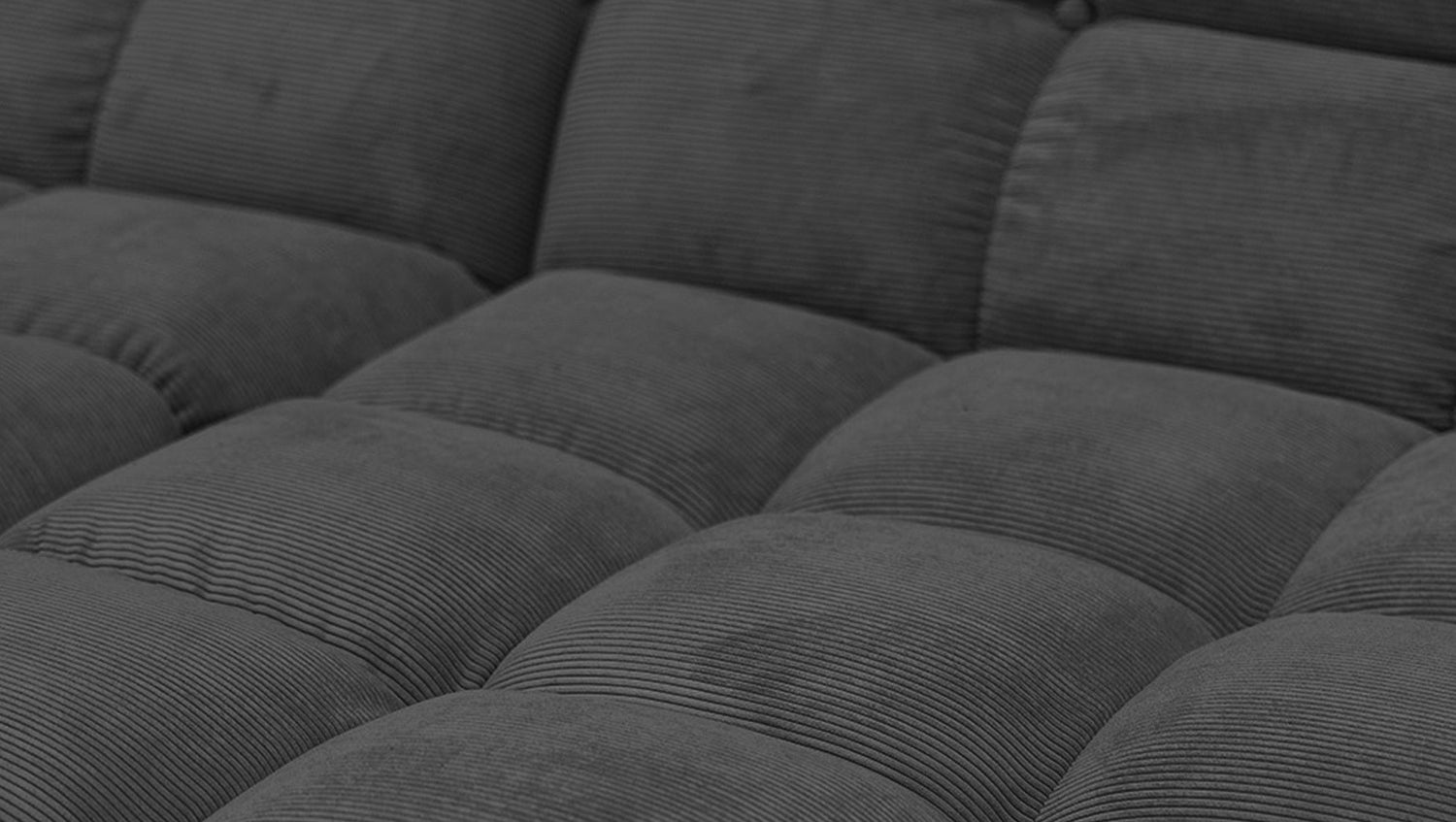 KAWOLA Sitzgruppe VIVIEN Ecksofa Drehsessel Hockerbank Feincord anthrazit