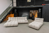KAWOLA Sitzgruppe VIVIEN Ecksofa Drehsessel Hockerbank Feincord beige