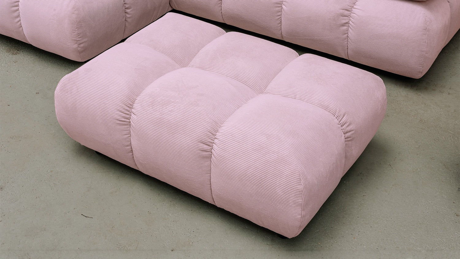 KAWOLA Sitzgruppe VIVIEN Ecksofa Drehsessel Hockerbank Feincord rosa