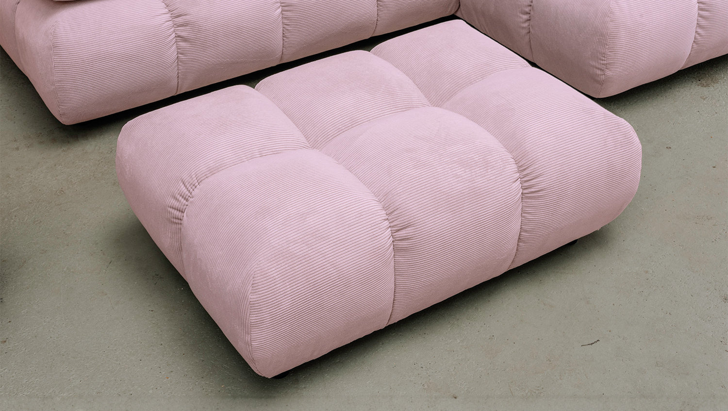 KAWOLA Sitzgruppe VIVIEN Ecksofa Drehsessel Hockerbank Feincord rosa
