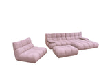 KAWOLA Sitzgruppe VIVIEN Ecksofa Drehsessel Hockerbank Feincord rosa
