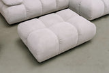 KAWOLA Sitzgruppe VIVIEN Ecksofa Drehsessel Hockerbank Feincord silber