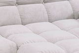 KAWOLA Sitzgruppe VIVIEN Ecksofa Drehsessel Hockerbank Feincord silber