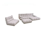 KAWOLA Sitzgruppe VIVIEN Ecksofa Drehsessel Hockerbank Feincord silber