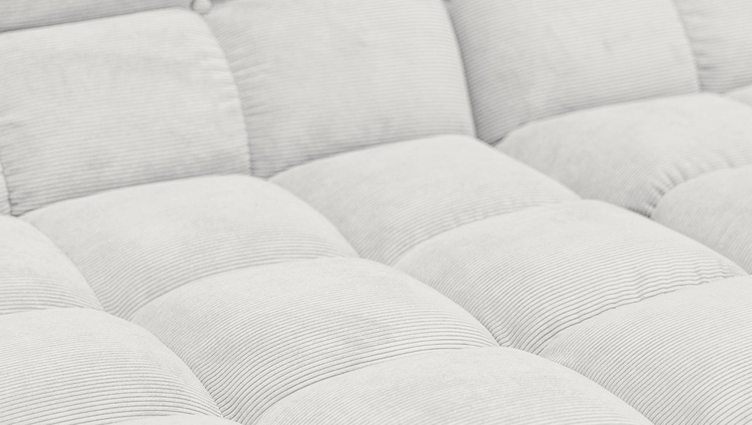 KAWOLA Sitzgruppe VIVIEN Ecksofa Drehsessel Hockerbank Feincord weiß