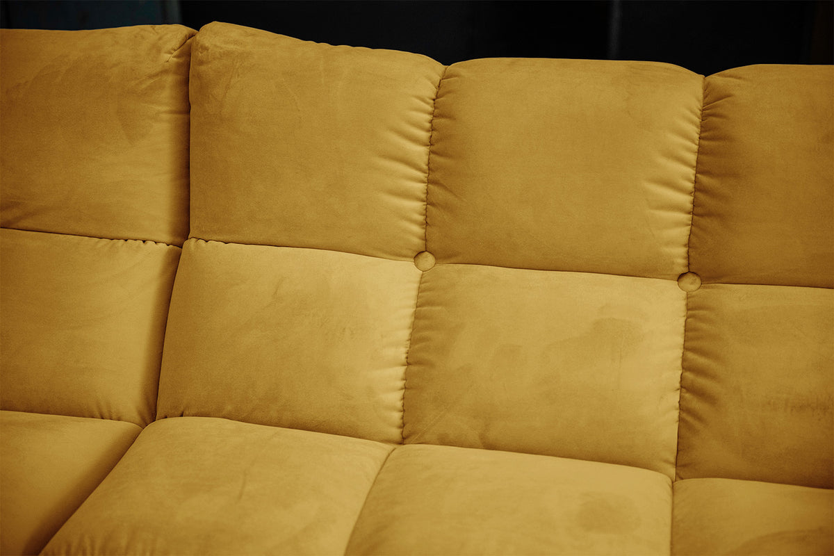 KAWOLA Sitzgruppe VIVIEN Ecksofa Drehsessel Hockerbank Velvet curry