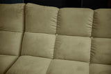 KAWOLA Sitzgruppe VIVIEN Ecksofa Drehsessel Hockerbank Velvet oliv