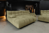 KAWOLA Sitzgruppe VIVIEN Ecksofa Drehsessel Hockerbank Velvet oliv