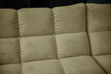 KAWOLA Sitzgruppe VIVIEN Ecksofa Drehsessel Hockerbank Velvet oliv