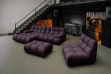 KAWOLA Sitzgruppe VIVIEN Ecksofa Drehsessel Hockerbank Velvet purple