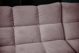 KAWOLA Sitzgruppe VIVIEN Ecksofa Drehsessel Hockerbank Velvet roségrau