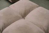 KAWOLA Sitzgruppe VIVIEN Ecksofa Drehsessel Hockerbank Velvet sand