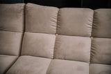 KAWOLA Sitzgruppe VIVIEN Ecksofa Drehsessel Hockerbank Velvet sand