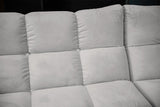 KAWOLA Sitzgruppe VIVIEN Ecksofa Drehsessel Hockerbank Velvet silber