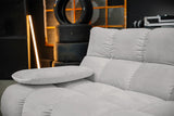 KAWOLA Sitzgruppe VIVIEN Ecksofa Drehsessel Hockerbank Velvet silber