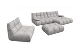 KAWOLA Sitzgruppe VIVIEN Ecksofa Drehsessel Hockerbank Velvet silber