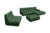 KAWOLA Sitzgruppe VIVIEN Ecksofa Drehsessel Hockerbank Velvet smaragd