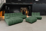 KAWOLA Sitzgruppe VIVIEN Ecksofa Drehsessel Hockerbank Velvet smaragd