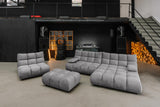 KAWOLA Sitzgruppe VIVIEN Ecksofa Drehsessel Hockerbank Velvet stone