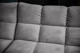 KAWOLA Sitzgruppe VIVIEN Ecksofa Drehsessel Hockerbank Velvet stone