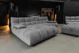 KAWOLA Sitzgruppe VIVIEN Ecksofa Drehsessel Hockerbank Velvet stone