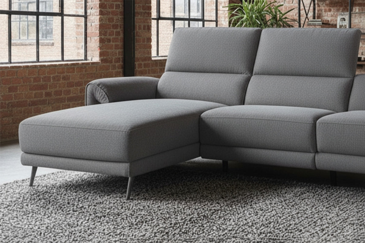 KAWOLA Sofa ADRIANA Ecksofa mit Relaxfunktion Stoff anthrazit