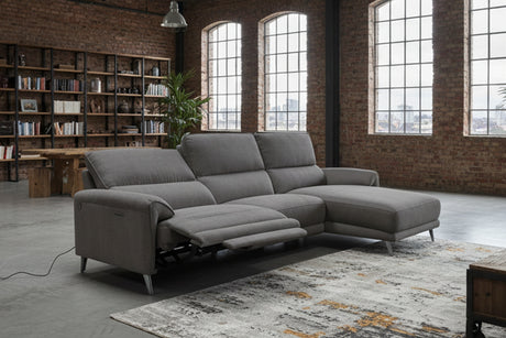 KAWOLA Sofa ADRIANA Ecksofa mit Relaxfunktion Stoff anthrazit