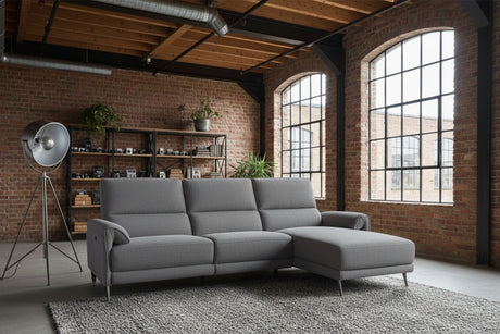 KAWOLA Sofa ADRIANA Ecksofa mit Relaxfunktion Stoff anthrazit, Rechts