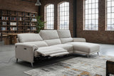 KAWOLA Sofa ADRIANA Ecksofa mit Relaxfunktion Stoff hellgrau